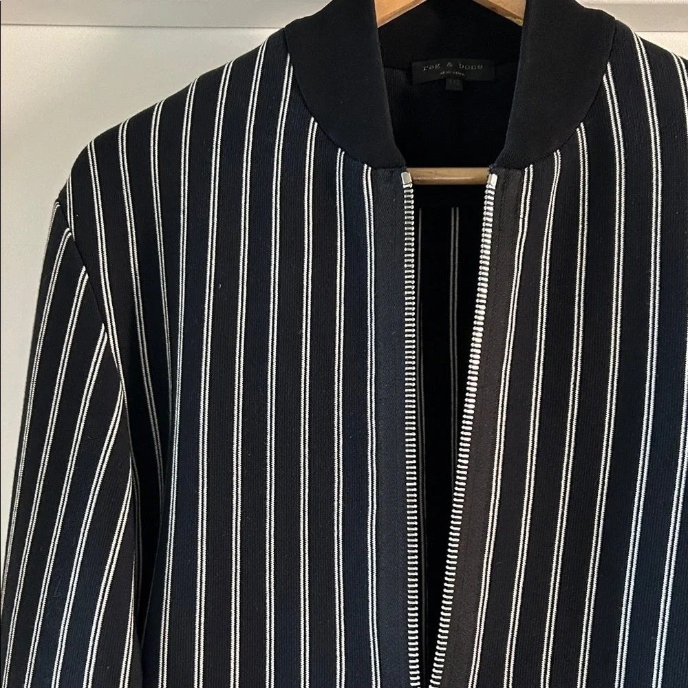 rag & bone Black and White Striped Jacket full zip XS - Picture 2 of 7
